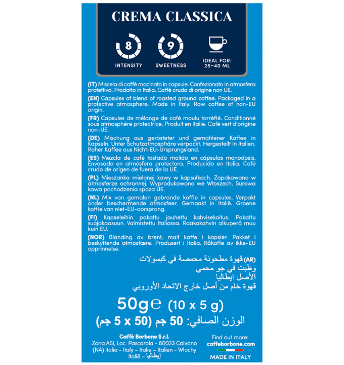 Borbone Capsule Compatibili Nespresso Alluminio – Miscela Crema Classica
