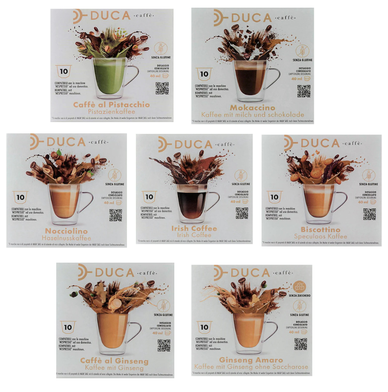 Duca kit degustazione di Solubili misti 70 Capsule compatibili Nespresso