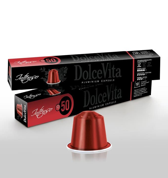 Scatola Dolce Vita compatibili Nespresso® Alluminio INTENSO 100 pz
