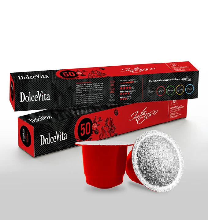 Scatola Dolce Vita compatibili Nespresso® INTENSO 100Pz