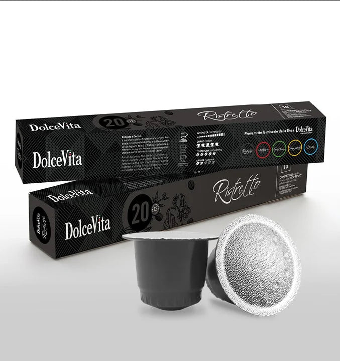 Scatola Dolce Vita compatibili Nespresso® RISTRETTO 100Pz