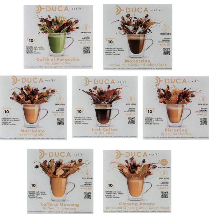 Duca kit degustazione di Solubili misti 70 Capsule compatibili Nespresso