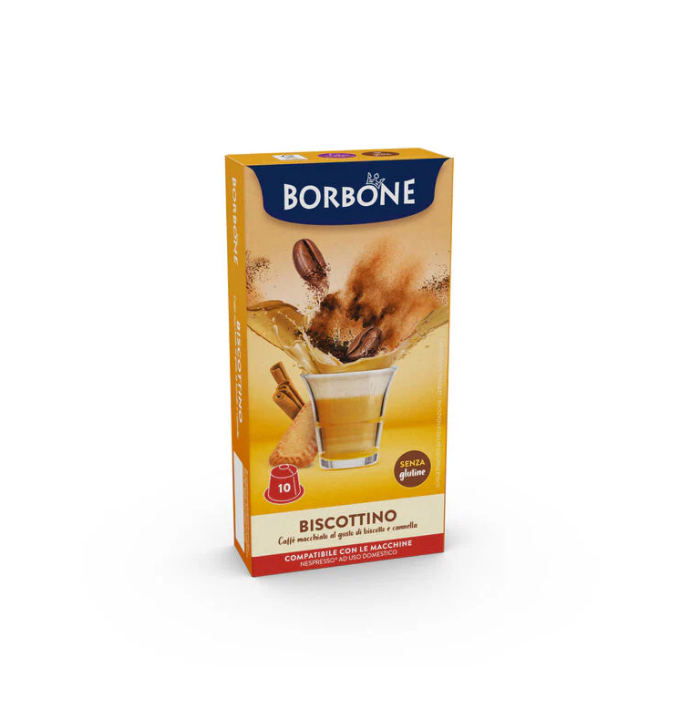 10 Capsule Compatibile Nespresso®* Borbone Per Bevanda Solubile Biscottino