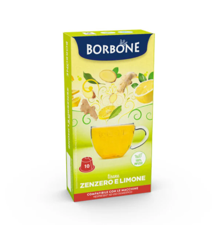 10 Capsule Borbone Per TISANA ZENZERO E LIMONE