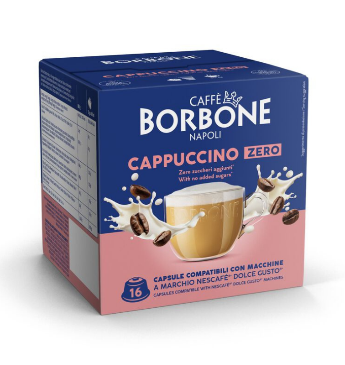 16 Capsule Borbone CAPPUCCINO ZERO Per Bevanda Al Gusto Di Cappuccino