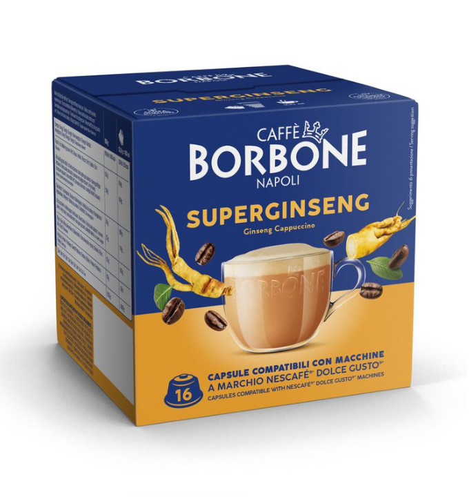 16 Capsule Borbone SUPERGINSENG preparato Solubile per Caffè al Latte e Ginseng