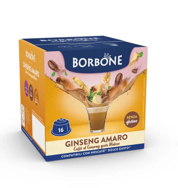 16 Capsule Borbone per bevanda solubile al GINSENG AMARO