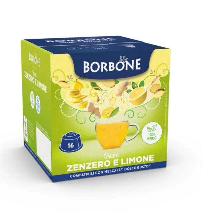 16 Capsule Borbone Per TISANA ZENZERO E LIMONE