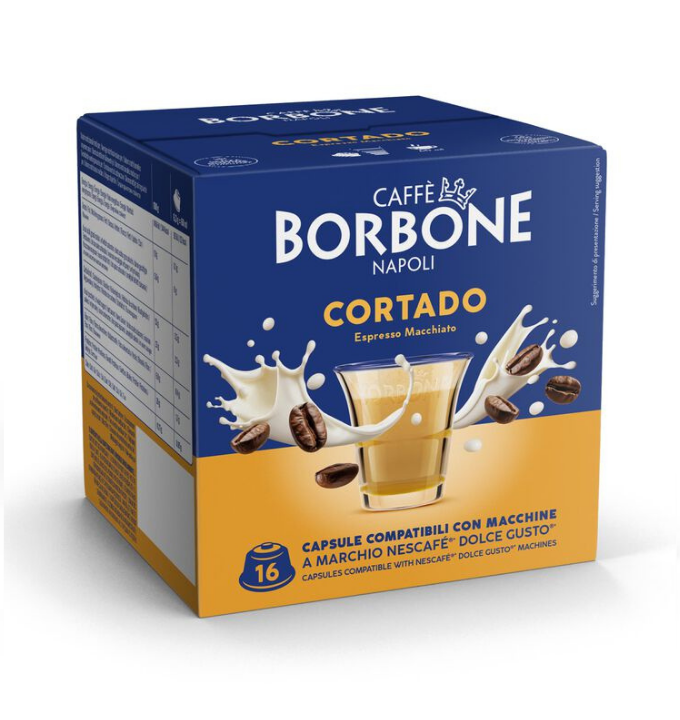 16 Capsule Borbone CORTADO Per Bevanda Solubile Al Gusto Espresso Macchiato
